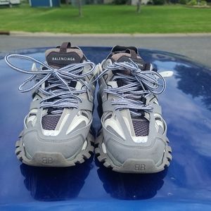 Balenciaga Track Sneakers gry teal and black pre owned just shoes no dust bag or